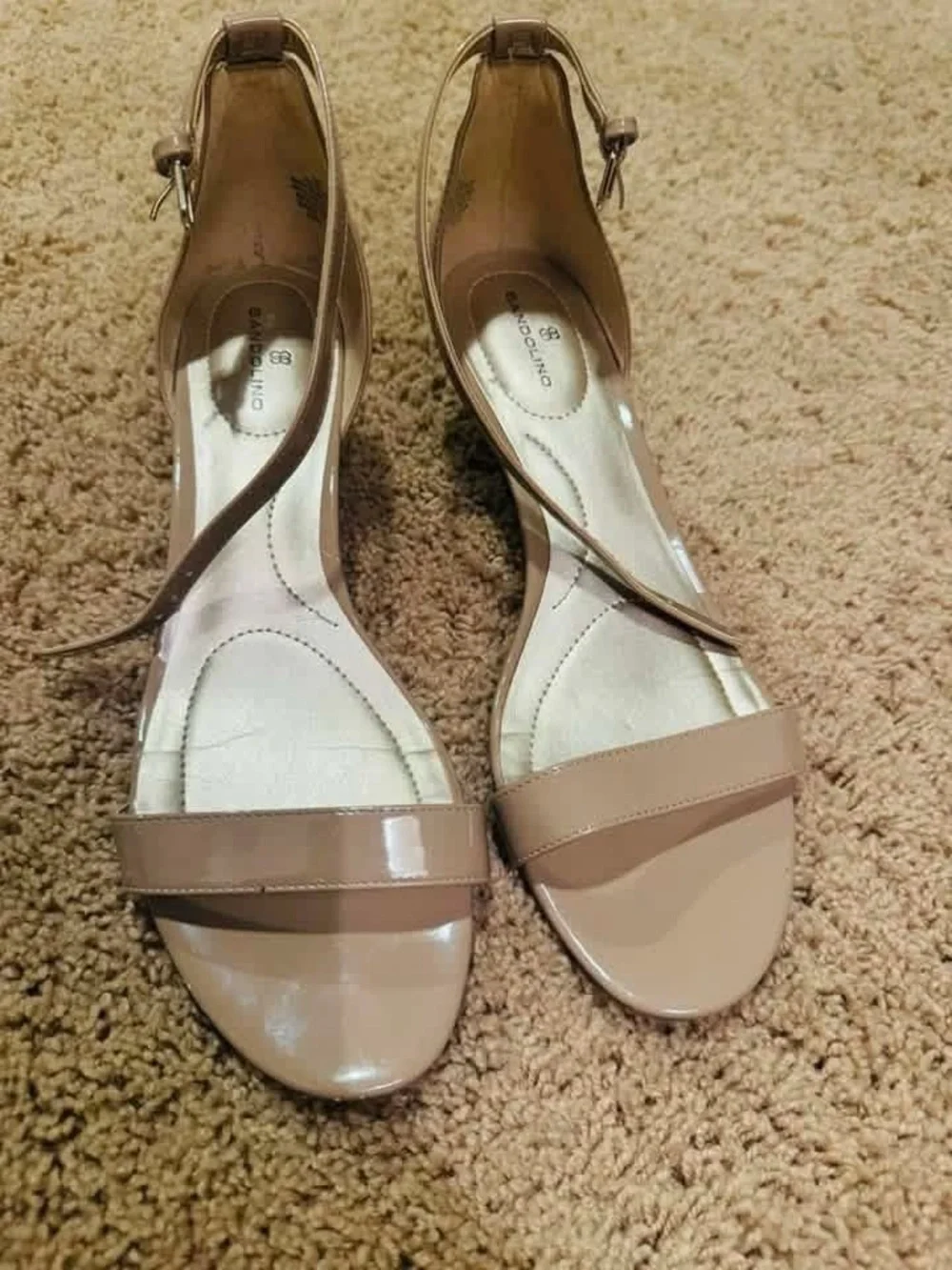 Bandolino Nude Patent Ankle-Strap Sandals